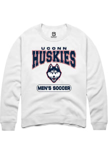Summit Sportswear UConn Huskies Mens White Men's Soccer Long Sleeve Crew Sweatshirt
