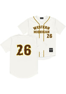 Collin Lott  Western Michigan Broncos Mens White NIL Baseball Jersey