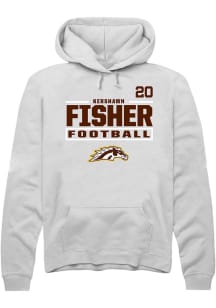 Kershawn Fisher Western Michigan Broncos Mens White Football NIL Stacked Box Player Hood
