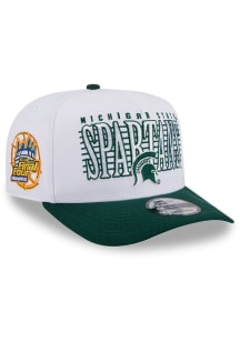 New Era Michigan State Spartans March Madness Striped 9FIFTY A-Frame Adjustable Hat - White