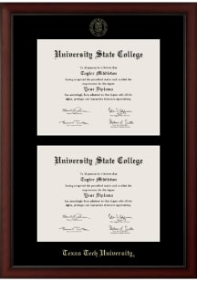 Texas Tech Red Raiders Paxton Double Document Diploma Frame - Brown