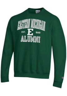 Champion Eastern Michigan Eagles Mens Green Est Date Alumni Powerblend Long Sleeve Crew Sweatshirt