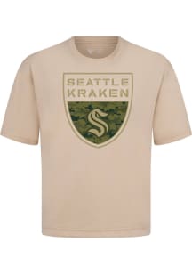 Levelwear Seattle Kraken Tan Signature Knit Buckler Short Sleeve Fashion T Shirt