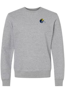 Michigan Wolverines Mens Grey Helmet Long Sleeve Crew Sweatshirt