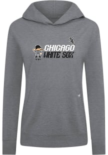 Levelwear Chicago White Sox Womens Grey Relay 8-Bit Baseball Hooded Sweatshirt