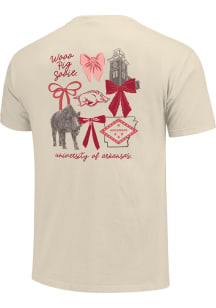 Arkansas Razorbacks Womens Ivory Coquette Campus Short Sleeve T-Shirt