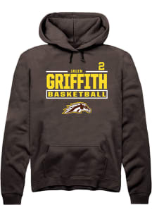 Jalen Griffith Western Michigan Broncos Mens Brown NIL Stacked Box Player Hood