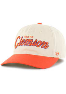 47 Clemson Tigers Mens Natural Crosstown Two Tone Franchise LS Fitted Hat