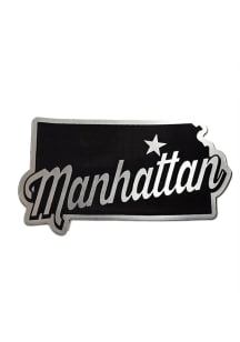 Manhattan State Shape Metallic Stickers - Silver