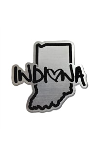 Indiana State Shape Metallic Stickers - Silver