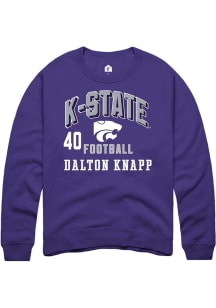 Dalton Knapp K-State Wildcats Mens Purple Football NIL Arch Logo Player Crew