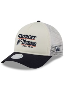 New Era Detroit Tigers Navy Blue Retro 9FORTY M Crown A Frame Womens Adjustable Hat