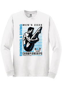 Summit Sportswear Big Ten White 2026 Men's Swimming & Diving Championships Long Sleeve T Shirt