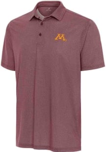 Antigua Minnesota Golden Gophers Mens Maroon Trickle Short Sleeve Polo
