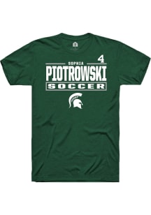 Sophia Piotrowski Michigan State Spartans Green NIL Stacked Box Short Sleeve Player T Shirt