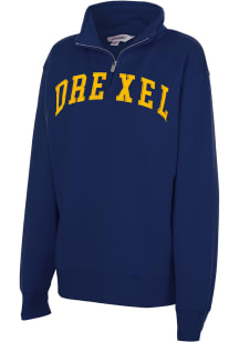 Drexel Dragons Womens Navy Blue Sport Fleece Qtr Zip