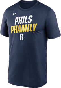 Nike Philadelphia Phillies Navy Blue Fanwear City Connect Team Phrase Script Short Sleeve T Shirt