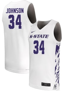 Nate Johnson  Nike K-State Wildcats White NIL Name And Number Jersey