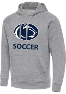 Antigua Penn State Nittany Lions Mens Grey Heather Soccer  Victory Long Sleeve Hoodie