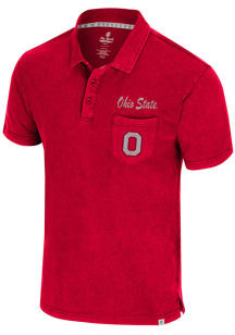 Colosseum Ohio State Buckeyes Mens Red Wailea Short Sleeve Polo