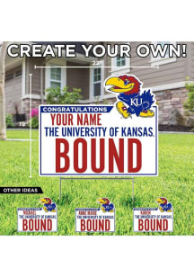 Kansas Jayhawks Personalized School Bound Yard Sign - White