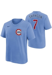 Dansby Swanson Chicago Cubs Youth Light Blue ALT NN Player Tee