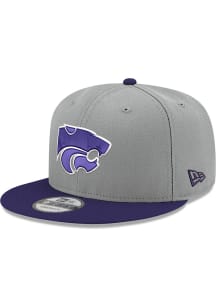 New Era K-State Wildcats Grey 9FIFTY Mens Snapback Hat