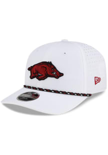 New Era Arkansas Razorbacks White Jr White Rope Rope 9SEVENTY Stretch Snap Youth Adjustable Hat