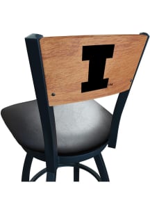 Illinois Fighting Illini Vinyl Seat Maple Back Swivel Pub Stool - Black