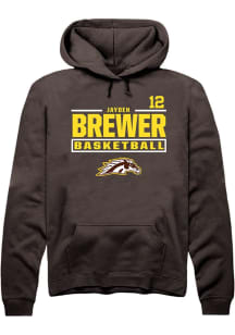 Jayden Brewer Western Michigan Broncos Mens Brown NIL Stacked Box Player Hood