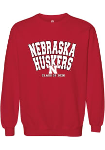 Summit Sportswear Nebraska Cornhuskers Mens Red Class of 2026 Long Sleeve Crew Sweatshirt