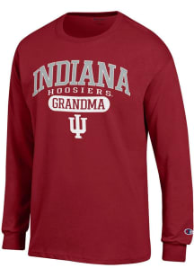 Champion Indiana Hoosiers Crimson Pill Box Grandma Jersey Long Sleeve T Shirt