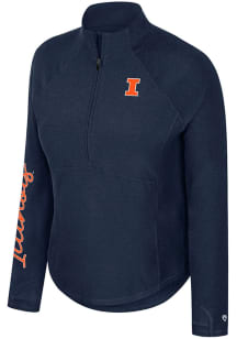 Colosseum Illinois Fighting Illini Womens Navy Blue Gravity Qtr Zip Pullover