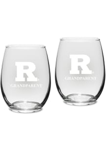 Rutgers Scarlet Knights Grandparent Stemless Set 15oz Stemless Wine Glass - White