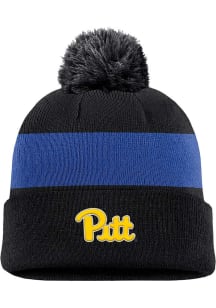 Nike Pitt Panthers Black Peak Pom Beanie Mens Knit Hat