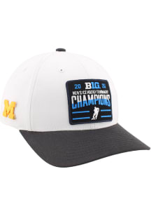 Zephyr Michigan Wolverines 2026 Big Ten Hockey Tournament Champs Basis Adjustable Hat - White