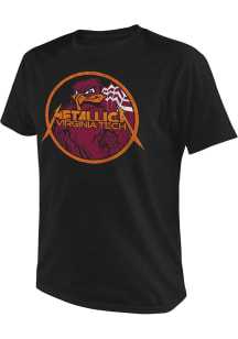 Original Retro Brand Virginia Tech Hokies Black Metallica Short Sleeve Fashion T Shirt