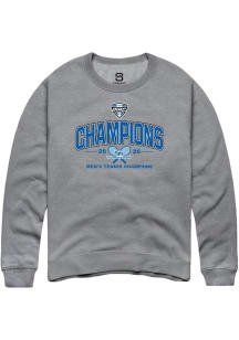 Summit Sportswear Buffalo Bulls Mens Grey MAC 2026 Men's Tennis Champions Long Sleeve Crew Sweatsh..