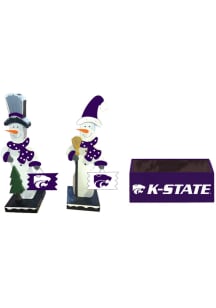 K-State Wildcats Wooden Snowmen Decor