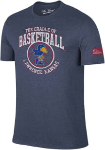 Kansas Jayhawks Navy Blue Cradle Of Basketball Short Sleeve Fashion T Shirt