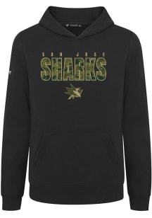 Levelwear San Jose Sharks Youth Black Podium Jr Protect Long Sleeve Hoodie