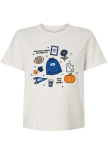 Summit Sportswear BYU Cougars Womens Ivory Fall Scattered Icon Short Sleeve T-Shirt