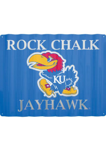 Kansas Jayhawks Corrugated Metal Sign - Blue