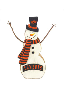 Oklahoma State Cowboys Resin Snowman Design Decor