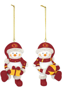 Iowa State Cyclones Resin Snowman Ornament - White