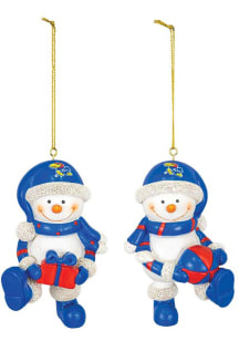 Kansas Jayhawks Resin Snowman Ornament - White