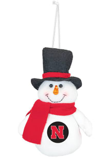 Nebraska Cornhuskers Plush Snowman Ornament - White