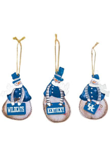 Kentucky Wildcats Metal Snowman Ornament - Blue