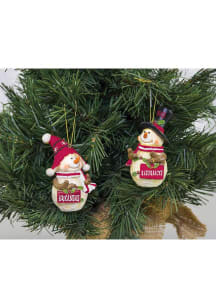 Arkansas Razorbacks Resin Snowman Ornament - Red