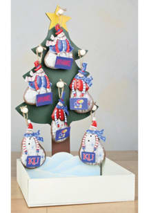 Kansas Jayhawks Metal Snowman Ornament - Blue